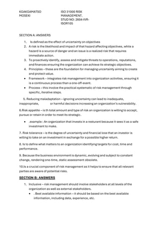 Comprehensive Guide to ISO 31000 Risk Management Principles and ...