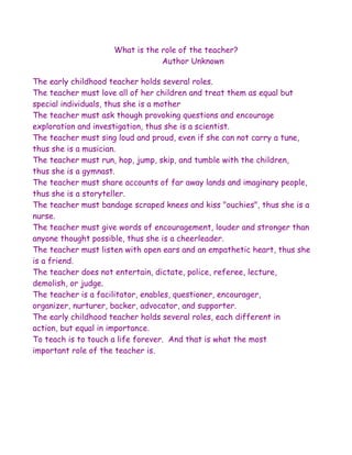 Teacher's Poem
