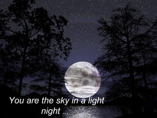 You are the sky in a light night  … 