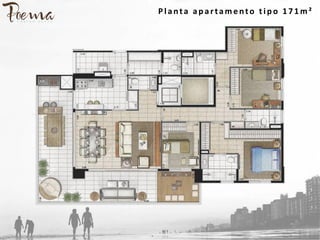 Planta ap artamento tip o 1 7 1 m²
 