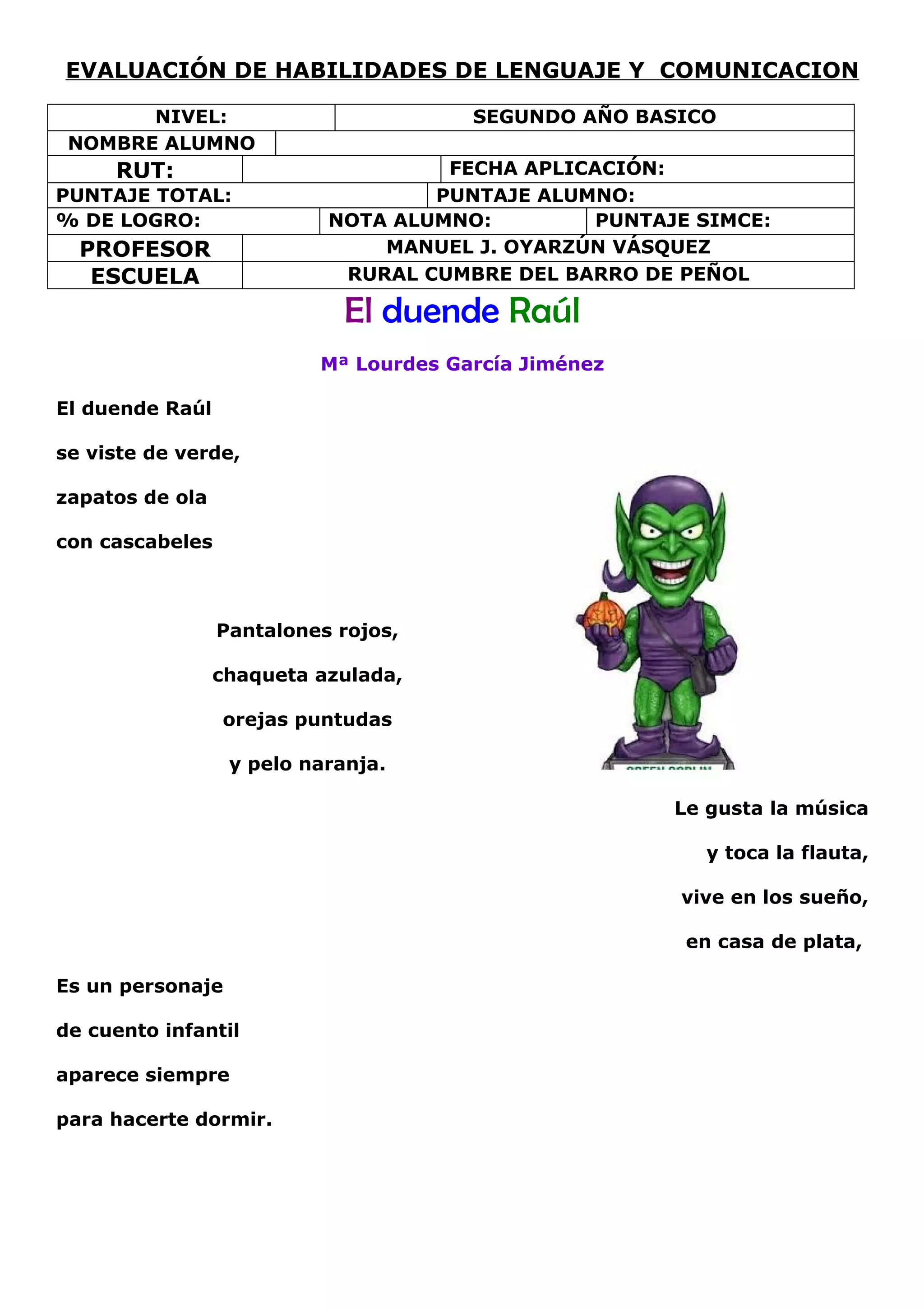 Poema el duende raul | DOC
