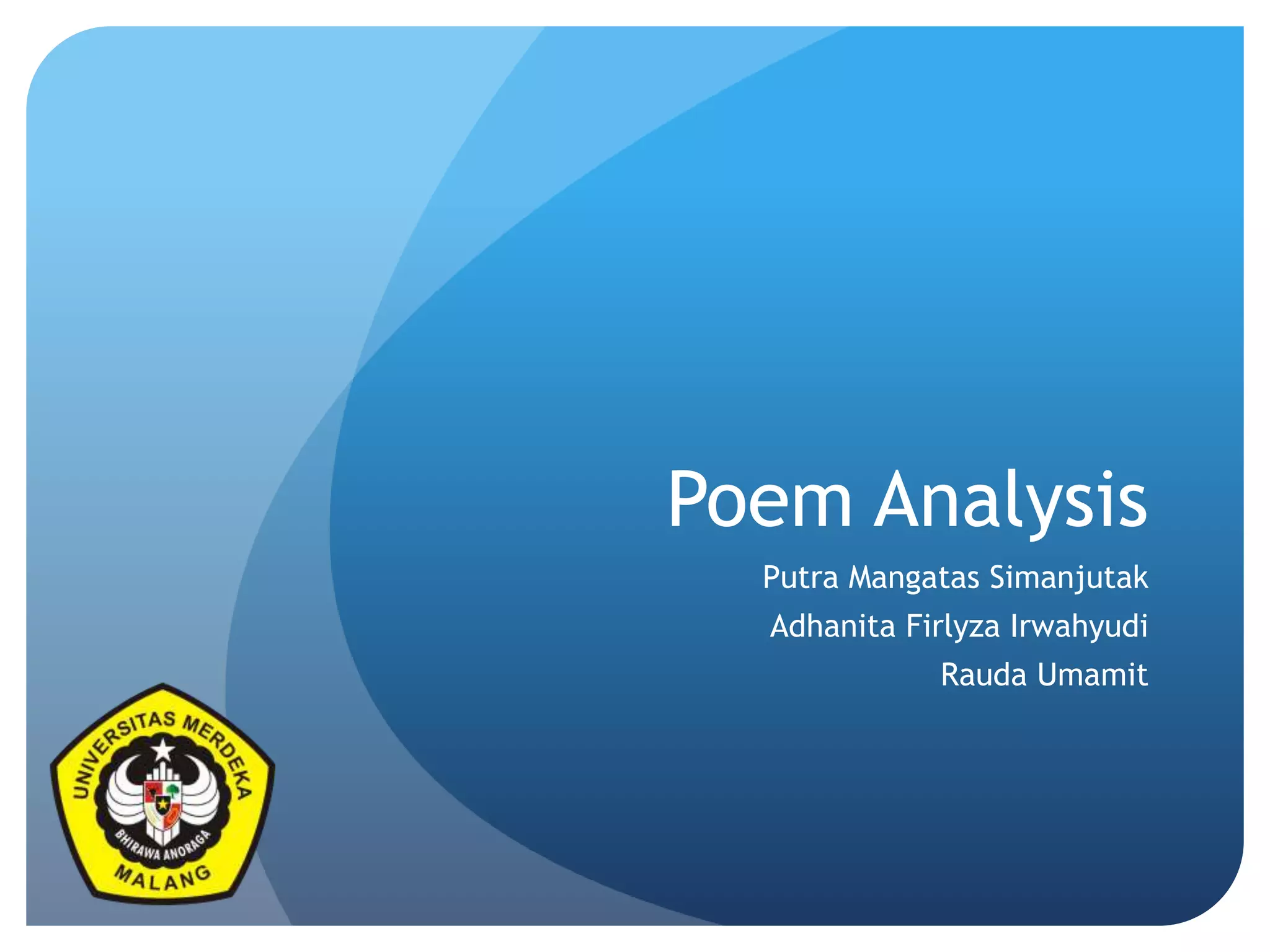 Poem analysis PPT