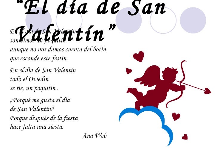 Poemas Del Dia De San Valentin Para Niños Hay Niños