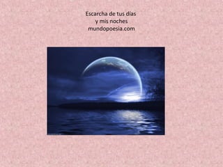 Escarcha de tus días
    y mis noches
 mundopoesia.com
 