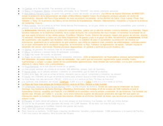  La Cantuta, es la flor nacional. Fue venerada por los Incas.
 La Maca y el Huanarpo Macho, componentes principales de la "VIAGRA", son raíces milenarias peruanas.
 El Maiz Blanco Peruano Cusco, de grano más grande y suave del mundo, es peruano. (La Oficina de Signos Distintivos de INDECOPI,
otorgó la protección de la denominación de origen al Maíz Blanco Gigante Cusco. Es el segundo producto peruano en recibir tal
denominación, después del Pisco. Esta variedad de maíz se produce únicamente en los distritos de Calca, Coya, Lamay, Písac, San
Salvador y Taray, en la provincia de Calca y en los distritos de Huayllabamba, Marasla, Ollantaytambo, Urubamba y Yucay en la provincia
de Urubamba, Cusco).
 El Maíz morado, que se cultiva en el Perú desde épocas Pre-hispánicas, es un gran aliado en cuanto a sus propiedades para combatir y
prevenir una serie de enfermedades.
La Antocianina, elemento que le da la coloración morado-azulina, parece ser un efectivo remedio contra la diabetes y la obesidad. Según
estudios realizados en la Doshisha University de la ciudad de Kyoto, los componentes del maíz morado, incrementan la actividad de un
gen que regula la función en las células grasas. El profesor Takanori Tsuda, Director del proyecto, separó dos grupos de ratones, durante
12 semanas, Alimentando a todos con una dieta integramente de grasas y solo a un grupo de ellos, les administró la antocianina. Al final
del experimento, sólo aquellos que recibieron dicho elemento, no subieron de peso ni aumentaron su producción de insulina. La
Antoniacina, igualmente es un antioxidante de gran potencia, que inhibe el colesterol malo, previene las enfermedades cardiovasculares;
es un buen estimulante de la circulación sanguínea, al incrementar su flujo. Favorece la regeneración de tejidos. También impide el
desarrollo del cáncer colon-rectal. Retarda procesos degenerativos en general y estimula la acción diurética, etc.
 La Quinua, es peruana. Se conocen más de 25 variedades.
 El Olluco, es peruano y existen hasta 30 variedades conocidas.
 La Palta más suave del mundo, es peruana.
 La Papa, es peruana y existen más de 3 mil variedades diferentes. (Sólo el departamento de Huancavelica produce aproximadamente
600 variedades de papas nativas. De todas las variedades, hay cuatro que se consumen regularmente (papa amarilla, huairo,
huamantanga y yungay. La papa, aparte de sus posibilidades gastronómicas, tiene también las nutricionales, con su gran contenido de
vitamina C, calcio, hierro, zinc y antioxidantes).
 La Puya Raimondi, es la más alta del mundo en su género.
 La más amplia variedad de comida en el mundo. 468 diferentes potajes. Libro de Guinness.
 El Sauce Llorón, es un arbusto peruano y contiene un componente que es base de la aspirina.
 El árbol de la Tara, del cual se extrae el tanino, elemento que se usa en curtiembres y tintorerias; es peruano.
 El Yacón, raíz milenaria de la que se extrae la inulina para producir azúcar a nivel industrial, es peruano.
 La línea férrea más alta del mundo (TICLIO - 4,815 m.s.n.m.), está en el Perú. "El Paso de Anticona".
 Los Cañones más profundos del mundo: Cotahuasi, 3,600 m.s.n.m. y Colca, 3,400 m.s.n.m.n están en el Perú.
 La Plaza de Toros más antigua de América (ACHO), está en el Perú. Tercera a nivel mundial.
 La Universidad Nacional Mayor de San Marcos (1551), la más antigua de América. Si bien es cierto que la Universidad de Santo
Domingo, hoy Autónoma de Santo Domingo, (República Dominicana), fue fundada el 28 de octubre de 1538 mediante la bula In
Apostulatus Culmine, expedida por Paulo III; a la UNMSM se le considera como la primera universidad de las Américas. Fue fundada por
decreto real –firmado por Carlos I–; a su vez, es la única institución superior de educación americana del siglo XVI que operó sin
interrupción desde su fundación. No existen documentos oficiales en el Archivo General de Indias, que reconozcan a una universidad
anterior a ella.
 El Peruano, el diario oficial del gobierno, es el más antiguo en Sud América. Fue fundado en 1825 por Simón Bolívar.
 Es una de las 20 grandes áreas glaciales del mundo con 3,044 nevados; 50 de ellos, con más de 6,000 m.s.n.m.
 La Cordillera Blanca es la Cordillera tropical más grande del mundo.
 Perú, tiene 262 Cuencas hidrográficas.
 Perú, tiene en su territorio, 12,000 lagos y lagunas de diferentes tamaños y profundidades. 3,986 pertenecen a la cuenca del Pacífico.
7,441 a la cuenca del atlántico. 841a la zona del Titicaca.
 