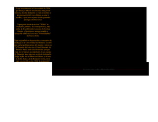 Es un periodista de la Universidad de Chile
que hace ya más de una década, muy joven
todavía, decidió dedicarle su vida al análisis e
interpretación del vino chileno, a catar y
escribir, y que poco a poco ha ido ganando
prestigio internacional.
Tapia ganó desde la revista "Wikén" la
condición, primero, de corresponsal y, más
tarde, la de colaborador cercano de Joshua
Greene, el poderoso, aunque amable y
asequible editor de la revista "Wine&Spirits"
de Nueva York.
Tapia se graduó en degustación y conceptos de
enología en la Universidad de Burdeos, escribe
para varias publicaciones del mundo y ahora es
"el" hombre del vino en el Canal Gourmet de
Buenos Aires, toda una distinción, porque
viaja por el mundo acompañado de un equipo
de filmación para mostrar un día la bodega de
Vega Sicilia en la Ribera del Duero, y al otro
la de La Tache, de la Romanée Conti, en la
más excelsa Borgoña. ¡Vale la aclaración!
۰۰۰۰۰۰۰۰۰۰۰۰۰۰۰۰۰۰۰۰۰۰۰۰۰۰۰۰۰۰۰۰۰۰۰۰۰۰۰۰۰۰۰۰۰۰۰۰۰۰۰۰۰۰۰۰۰۰۰۰۰۰۰۰۰۰۰۰۰۰۰۰۰۰۰
 