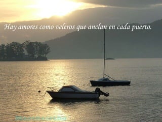 Hay amores como veleros que anclan en cada puerto. 