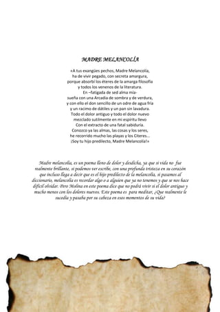 Poemas de juan ramon molina