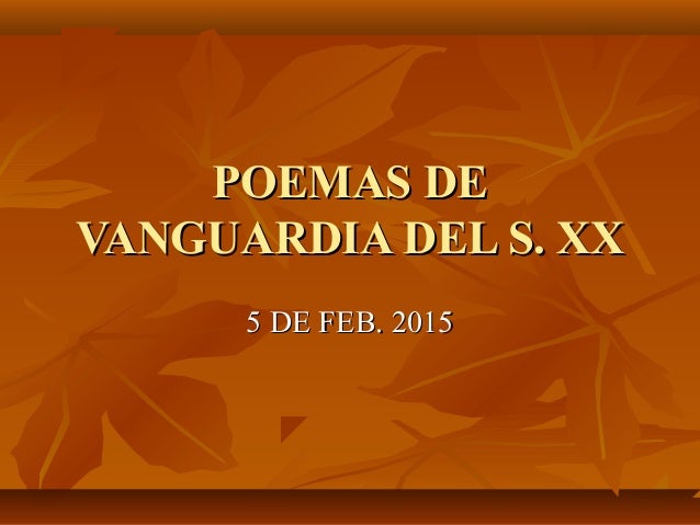 Poemas de vanguardia del s. XX