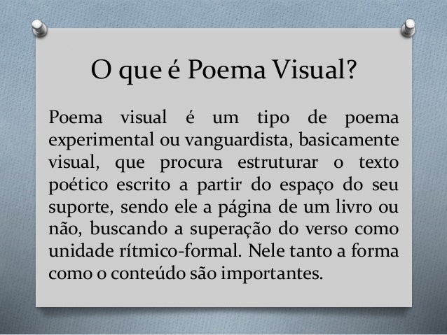 Poema visual 8º ano