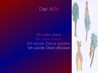 D e r A f f e Ich wäre stark, Ich wäre braun, Ich würde Zirkus spielen, Ich würde Obst pflücken