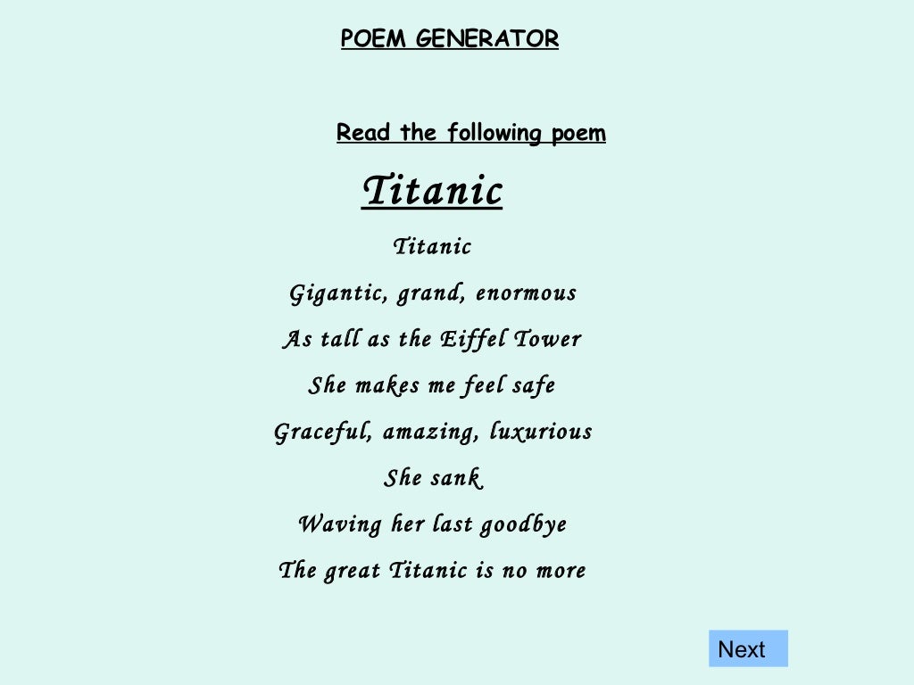 Poem generator