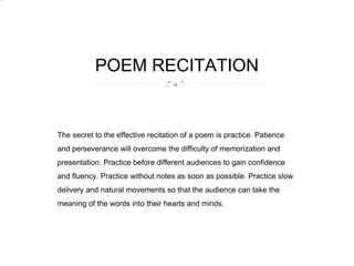 Poem recitation | PPT
