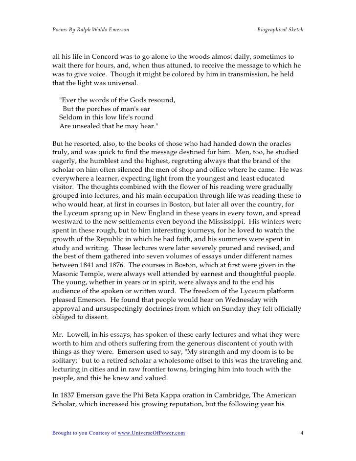 Poems essays ralph waldo emerson