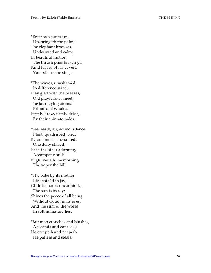 Poems By Ralph Waldo Emerson