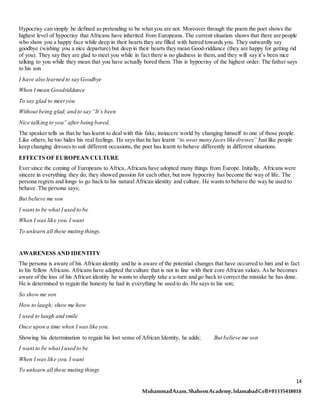 Poems notes 2nd Year English Federal Board/KPK | DOCX