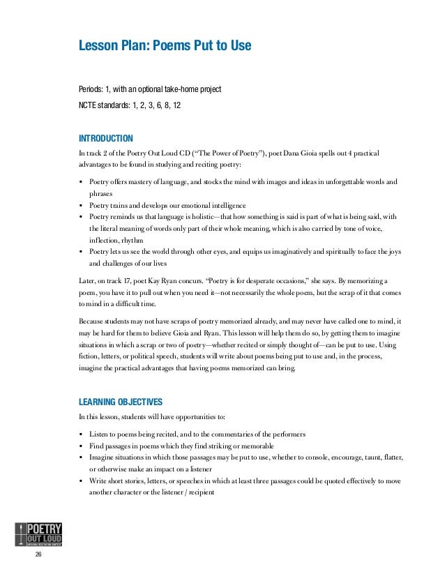 Poems To Use Lesson