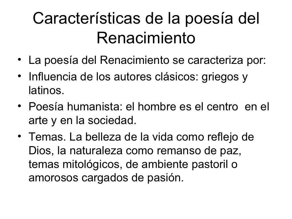 Poesía del renacimiento Poesía del renacimiento