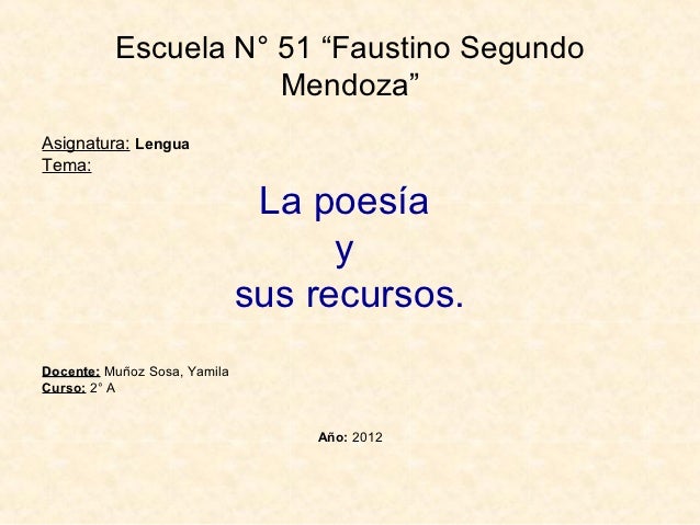Poesía y recursos