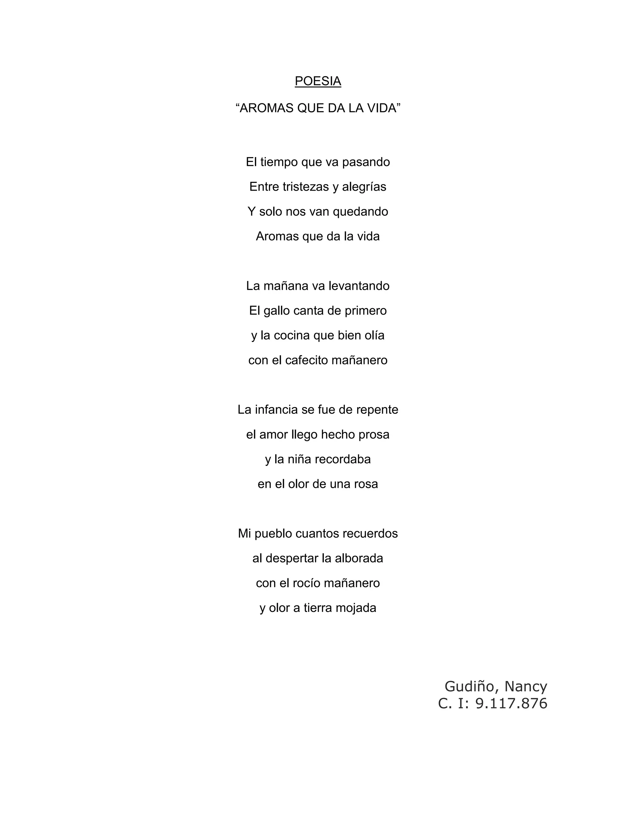 Poesia aromas que da la vida | DOCX