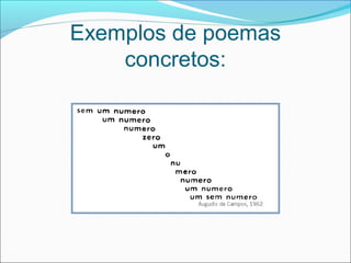 Exemplos de poemas
concretos:
 