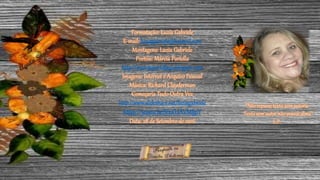 Formatação: Luzia Gabriele
E-mail: luziagabriele@hotmail.com
Montagens: Luzia Gabriele
Poetisa: Márcia Portella
http://marciaportellago.blogspo.com
Imagens: Internet e Arquivo Pessoal
Música: Richard Clayderman
Começaria Tudo Outra Vez
http://www.slideshare.net/luziagabriele
https://youtu.be/RzXUAVMIjpY
Data: 28 de Setembro de 2016
“Não repasse texto sem autoria
Texto sem autor não possui alma”
L.P.