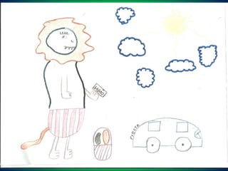 O leão que usava calção   Era um leão Bem bonitão Comia Feijão e mamão   Também gostava de Avião e fogão Tomava banho De calção e sabão   Dormia cantando Sorria chorando Gostava de um carrão Bem bonitão   Era um Fiesta Bem charmoso E lindão Era um carro bem poderoso Julia Peixoto   