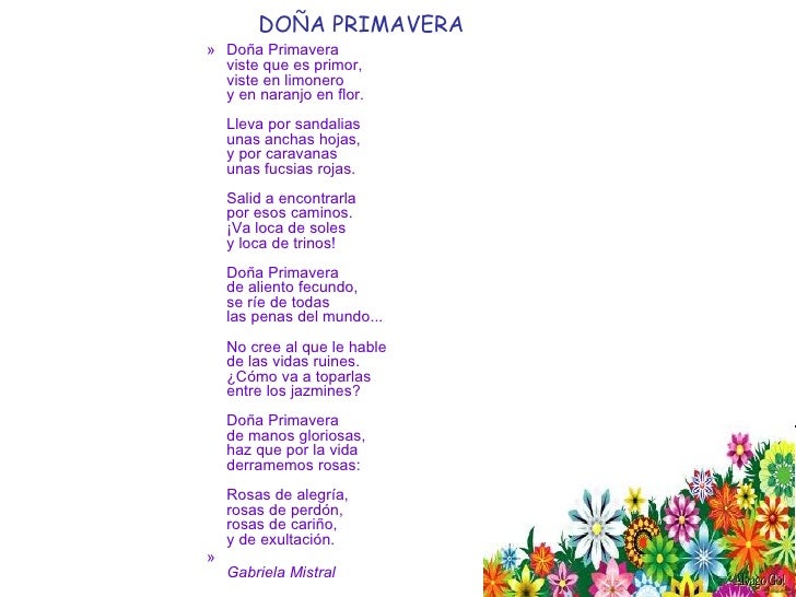 Analisis Del Poema Doña Primavera De Gabriela Mistral