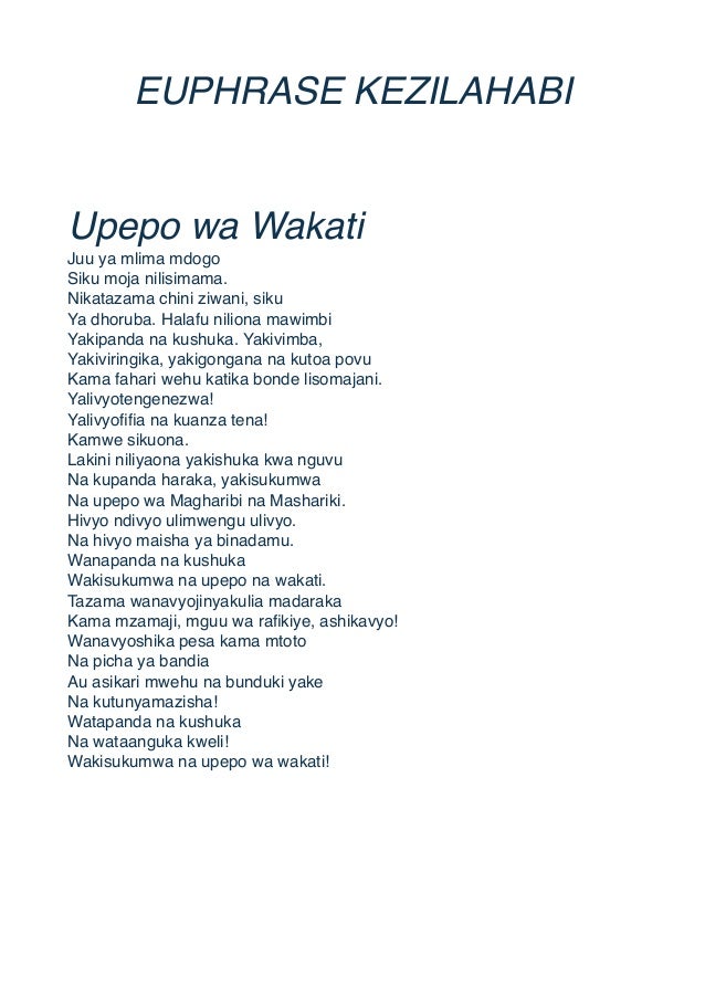 Poesia Swahili [Euphrase Kezilahabi_Kithaka wa Mberia_Alamin Mazrui]