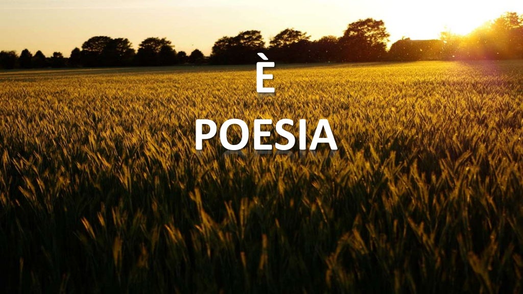 Anche il cibo è " Poesia"