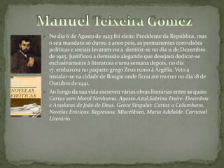 Aquilino Ribeiro morreu no dia 7 de Maio de 1963 em Lisboa.Eça de QueirozJosé Maria Eça de Queirós nasceu na Póvoa do Varzim em 25 de Novembro de 1845. 
