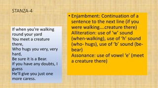 HOW TO TELL WILD ANIMALS CLASS 10 Poetic devices