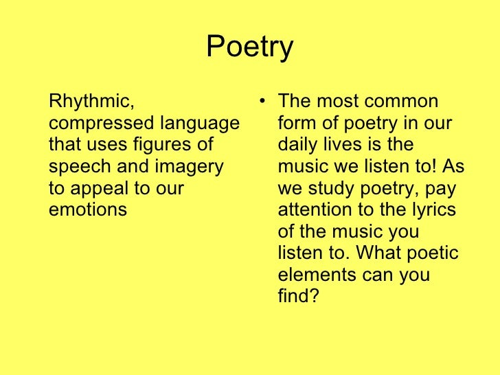 poetic elements poetic elements