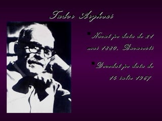 Tudor Arghezi Nacut pe data de 21 mai 1880, Bucuresti Decedat pe data de 14 iulie 1967   