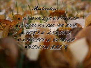 Realizatori: BIRLEANU CIPRIAN CIURUSNIUC REMUS ICHIM ANDREI NICULCEA IULIAN CLASA  XII -F 