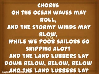 -	Essentially a narrative poem originally intended to be sung.-	The traditional ballad consists of four lines with an abcb rhyme scheme and may employ a refrain.English 7 – SY: 2011-2012