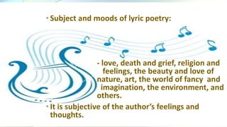 Subject Poetry Example Poetry for freshman students | PPTX