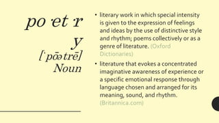 All About Poetry (Elements and Types of Poetry)