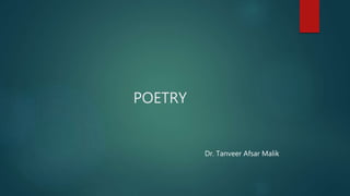 POETRY
Dr. Tanveer Afsar Malik
 