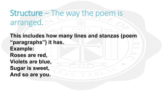 POETRY, TYPES, FEATURES, AND EXAMPLES.pptx
