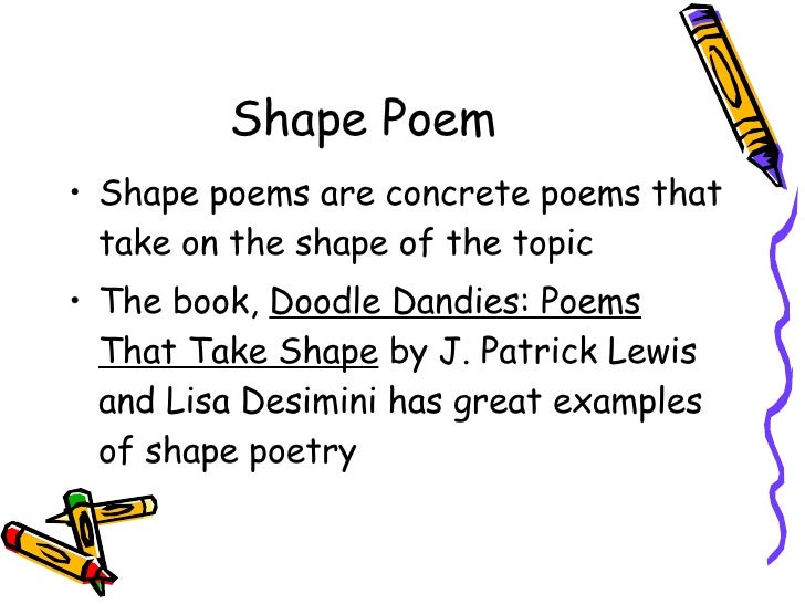 shape poetry homework year 3