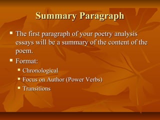 Poetry analysis | PPT