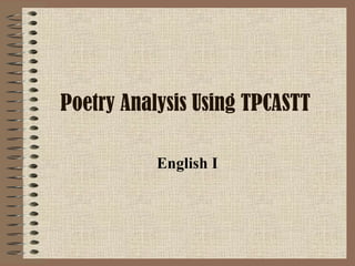 Poetry Analysis Using TPCASTT English I 