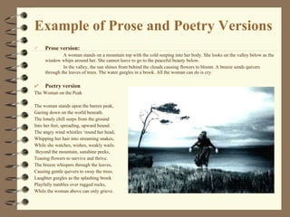 Common Prose Example Poetry and figurative language 2012 | PPT