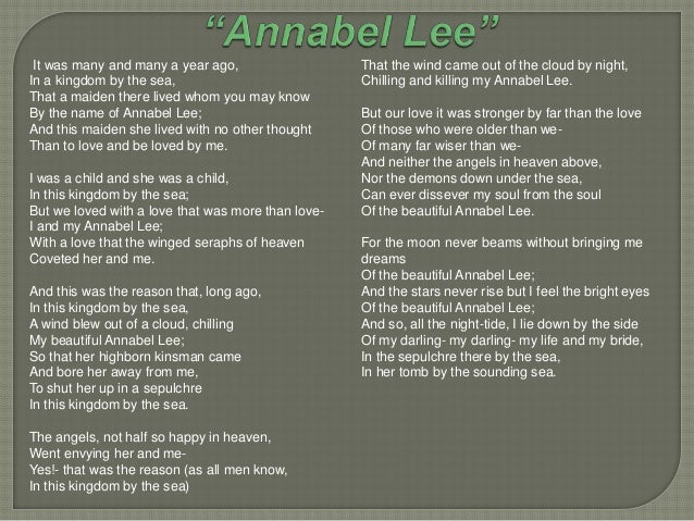 i and my annabel lee
