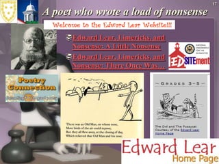 A poet who wrote a load of nonsenseEdward Lear, Limericks, and Nonsense: A Little NonsenseEdward Lear, Limericks, and Nonsense: There Once Was…17