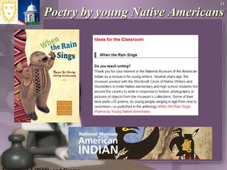 Poetry by young Native AmericansNovember 1, 2009Poetry and Drama25
