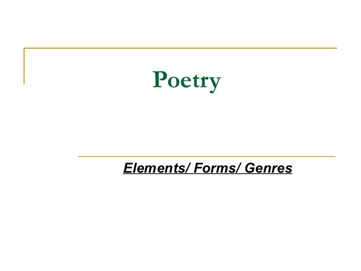 poetry elements poetry elements