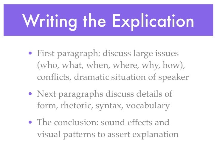 explication of a poem essay example