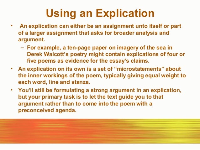 Poetry Explication Essay format and Example Essay - Ms Swann's Intro to Theatre poetry explication essay